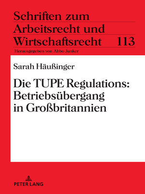 cover image of Die TUPE Regulations
